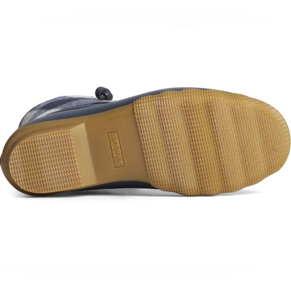 Sperry women’s saltwater Buffalo check duck boot Buffalo plaid wool shaft navy - Picture 6 of 13